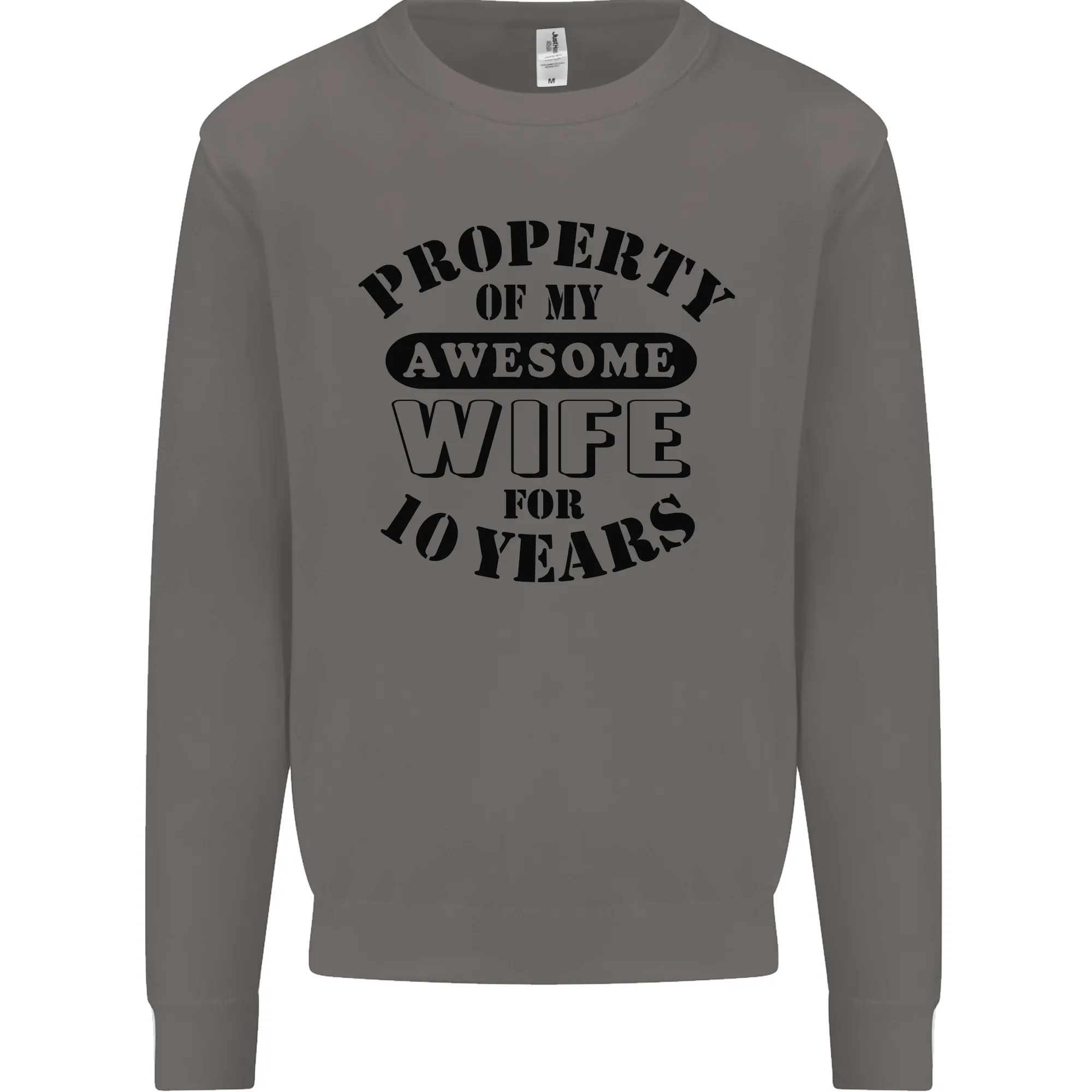 10th Wedding Anniversary 10 Year Funny Wife Mens Sweatshirt Jumper