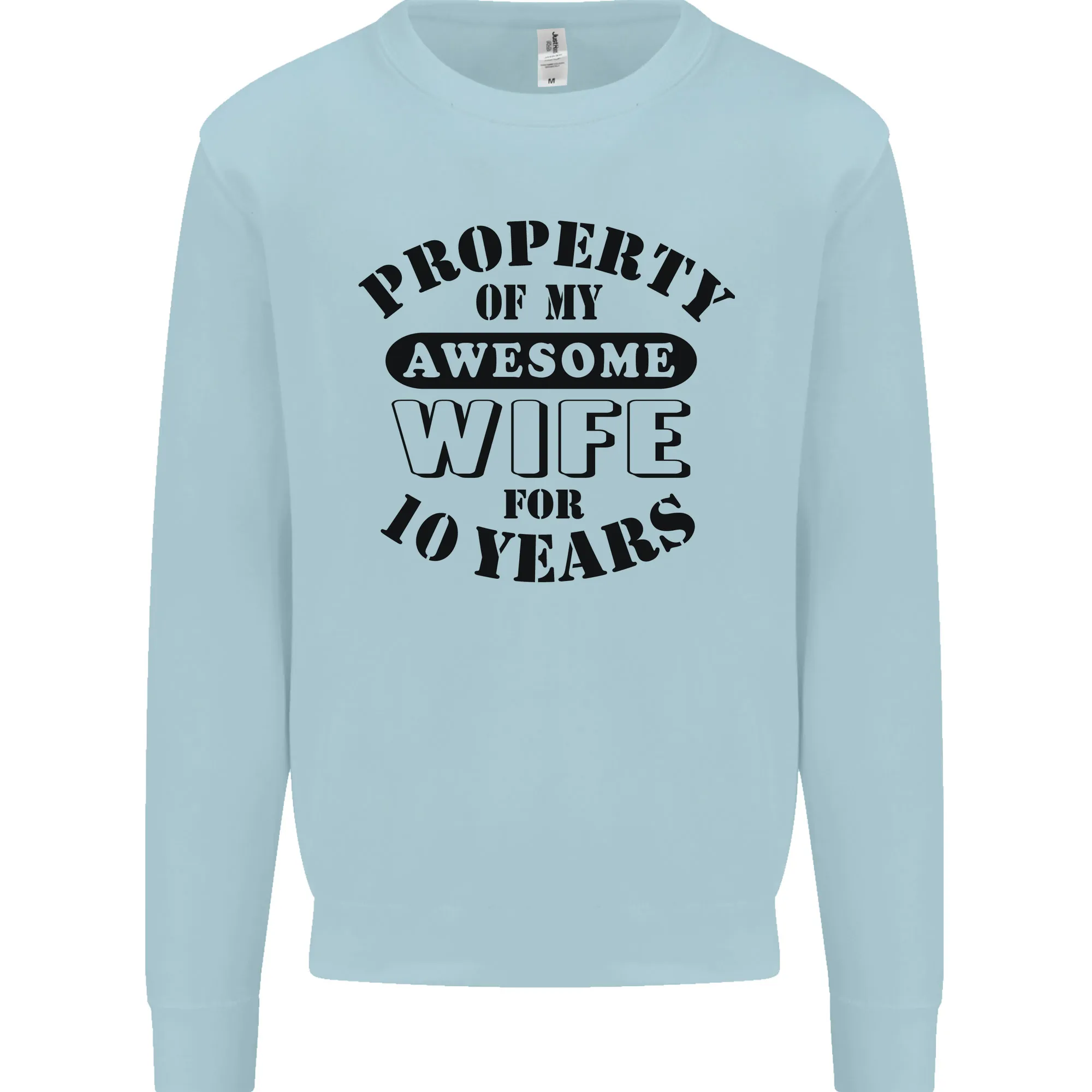 10th Wedding Anniversary 10 Year Funny Wife Mens Sweatshirt Jumper