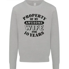 10th Wedding Anniversary 10 Year Funny Wife Mens Sweatshirt Jumper