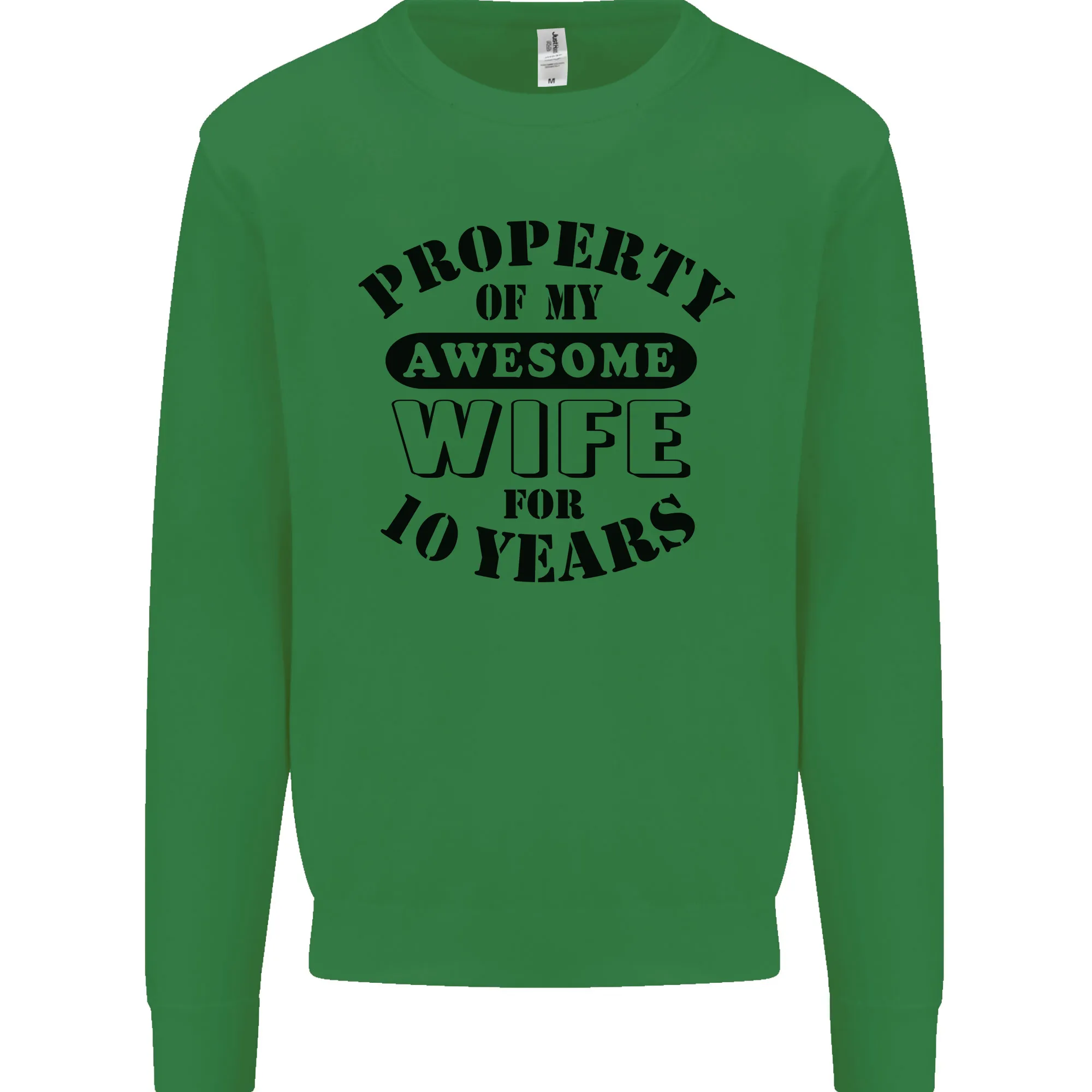 10th Wedding Anniversary 10 Year Funny Wife Mens Sweatshirt Jumper