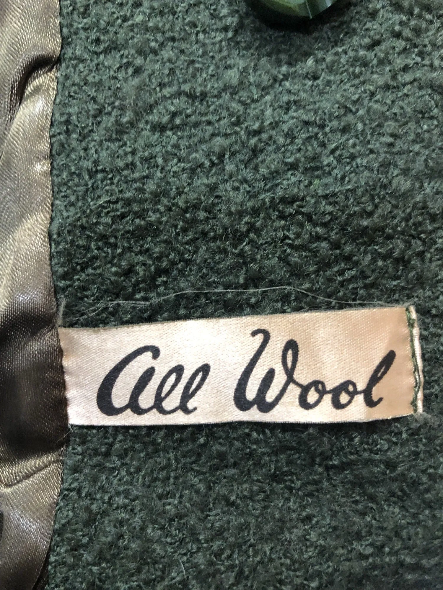 1950s Coney Fur Collar Wool Jacket - Size UK 12