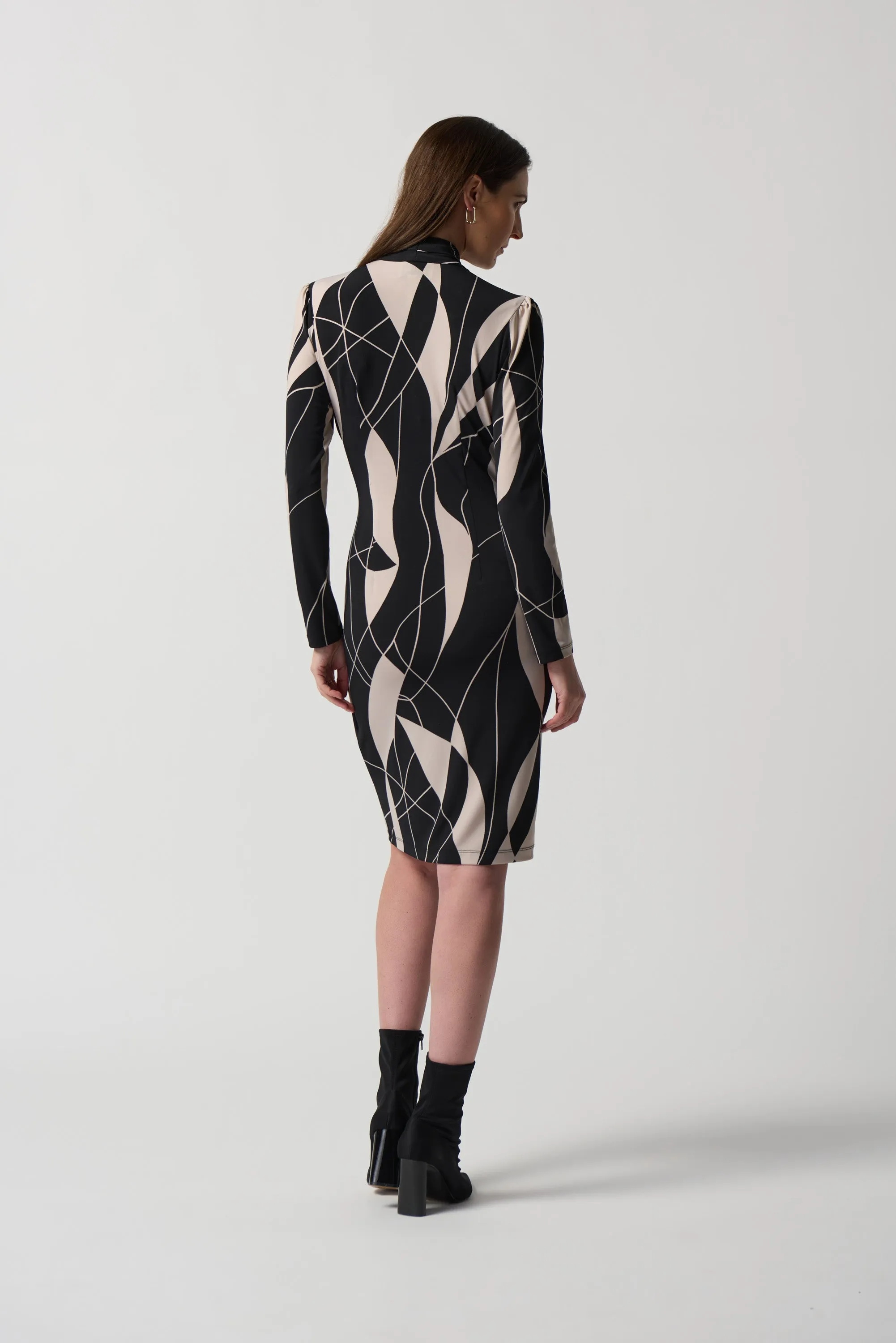 Abstract Print Wrap Dress