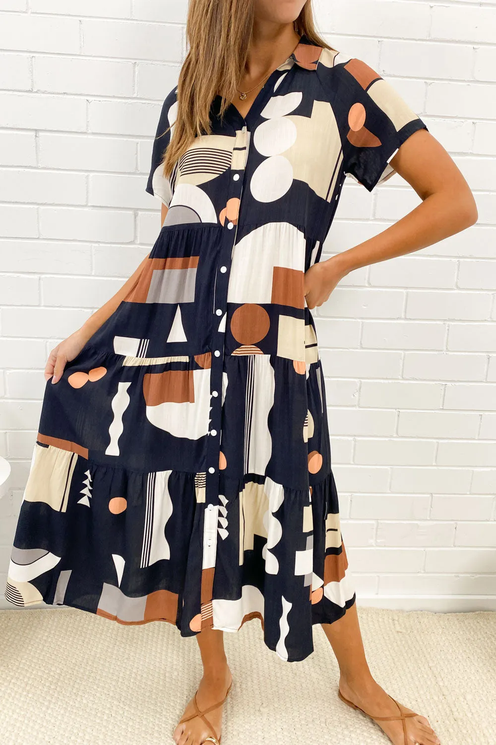 Alyssa Midi Print Dress