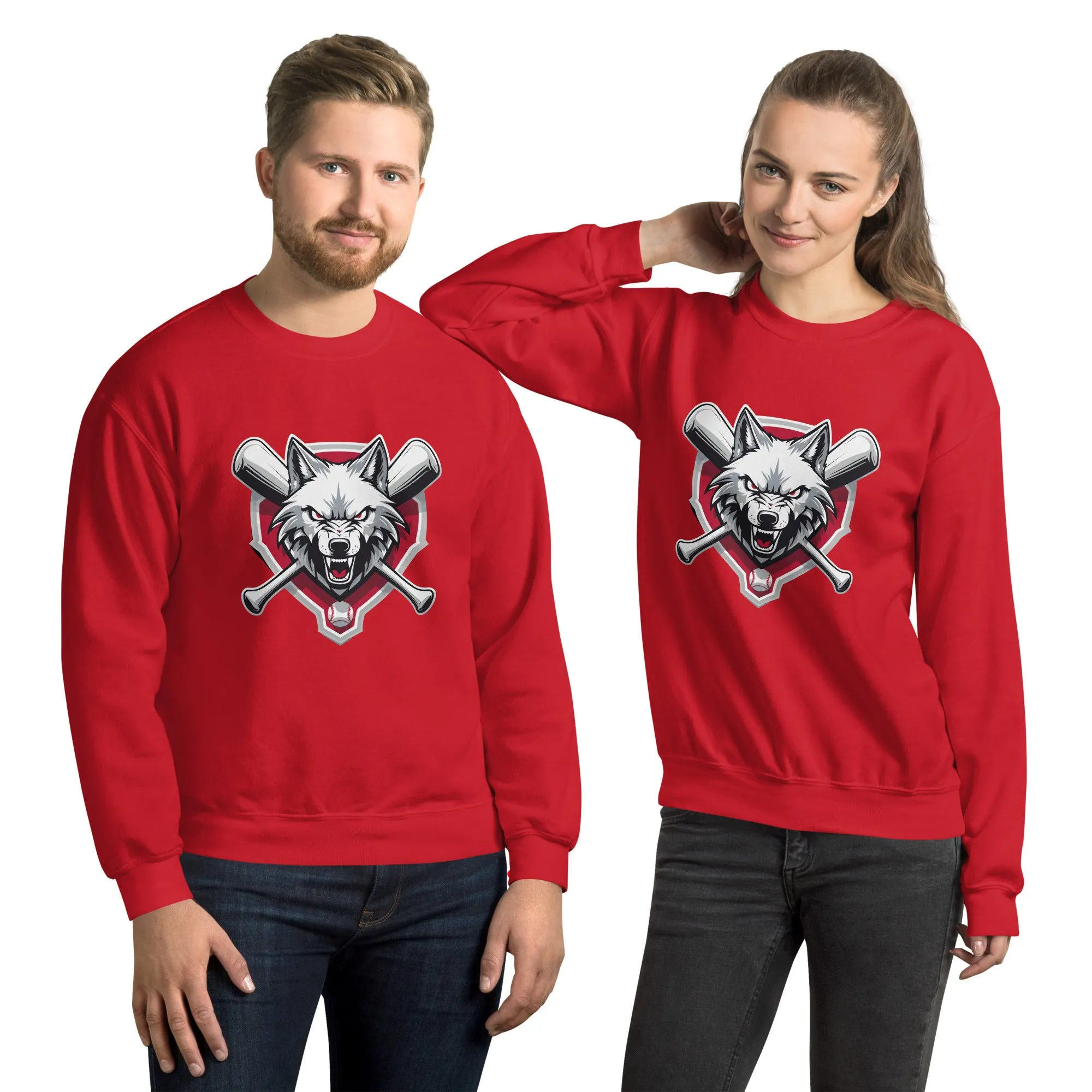 Angry Wolf Baseball Unisex Sweatshirt