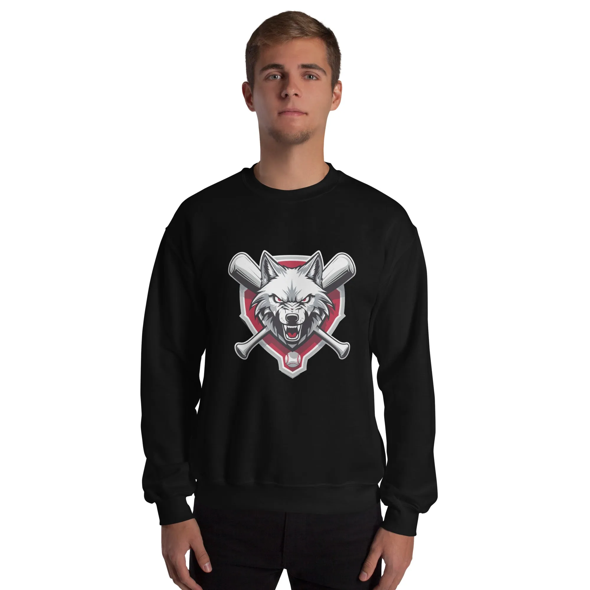 Angry Wolf Baseball Unisex Sweatshirt