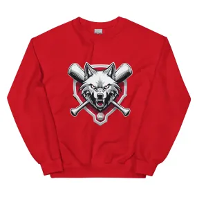 Angry Wolf Baseball Unisex Sweatshirt