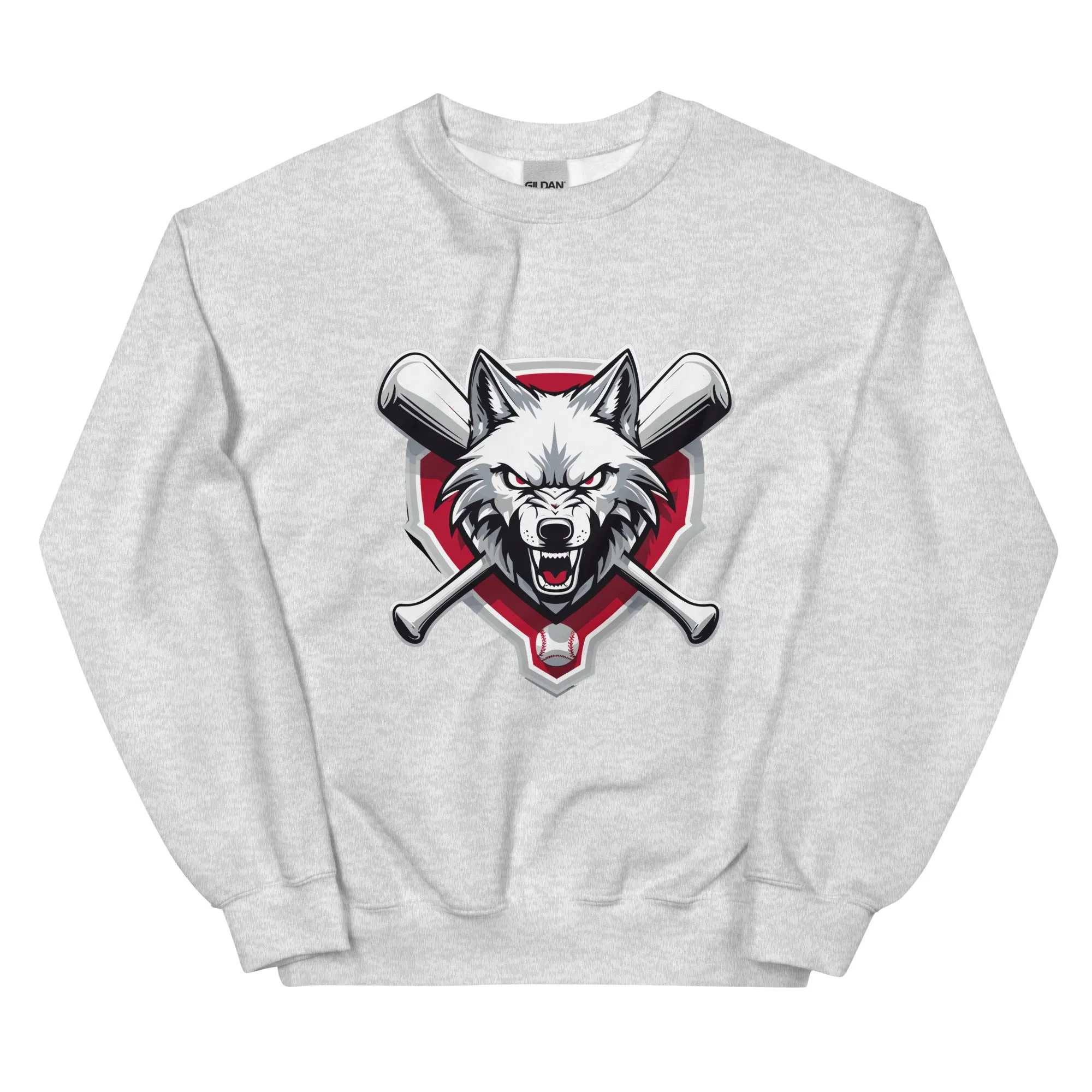 Angry Wolf Baseball Unisex Sweatshirt