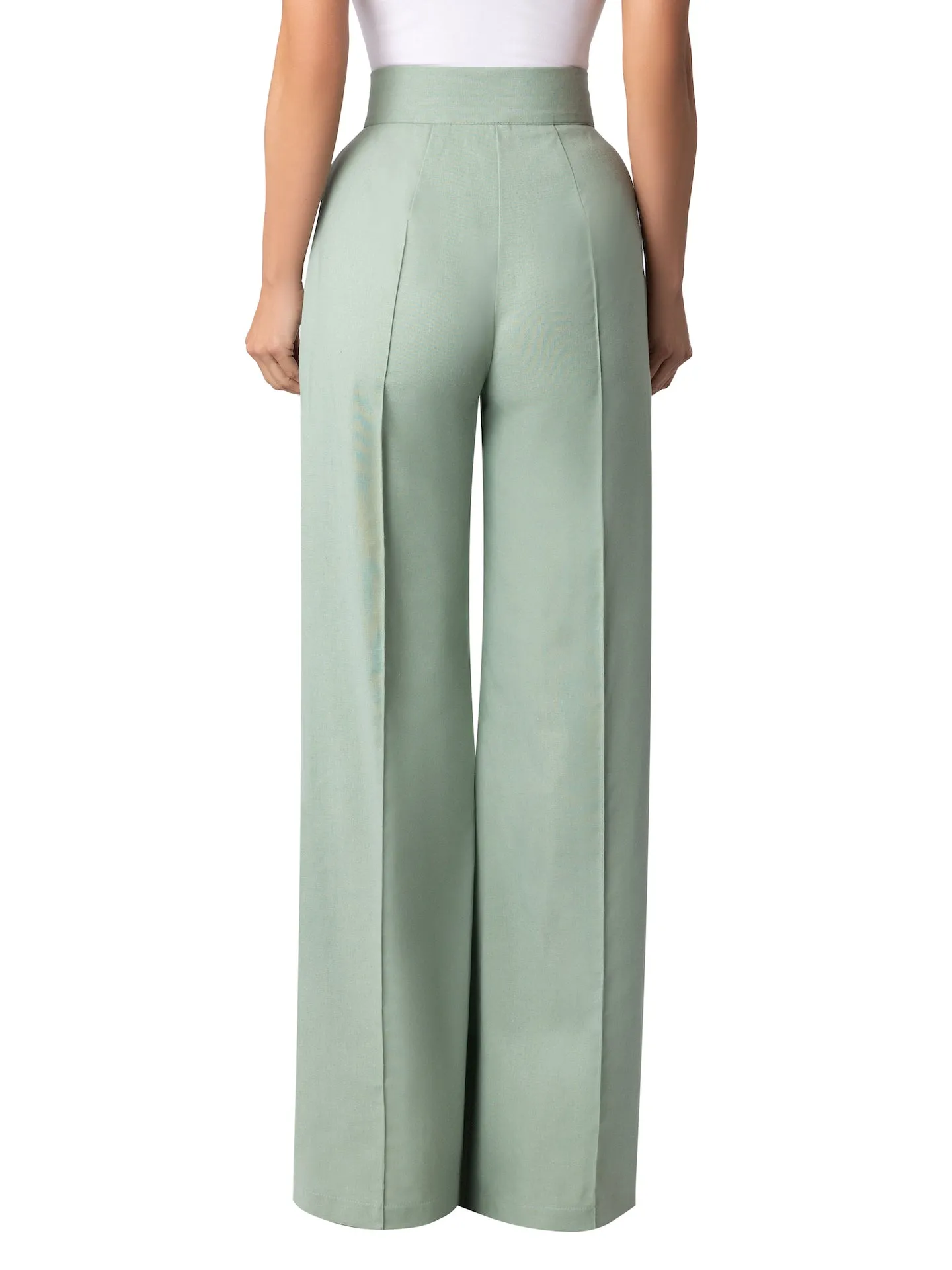 “Anise” Sage Pintucked Pants