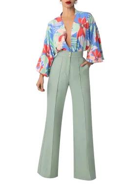 “Anise” Sage Pintucked Pants