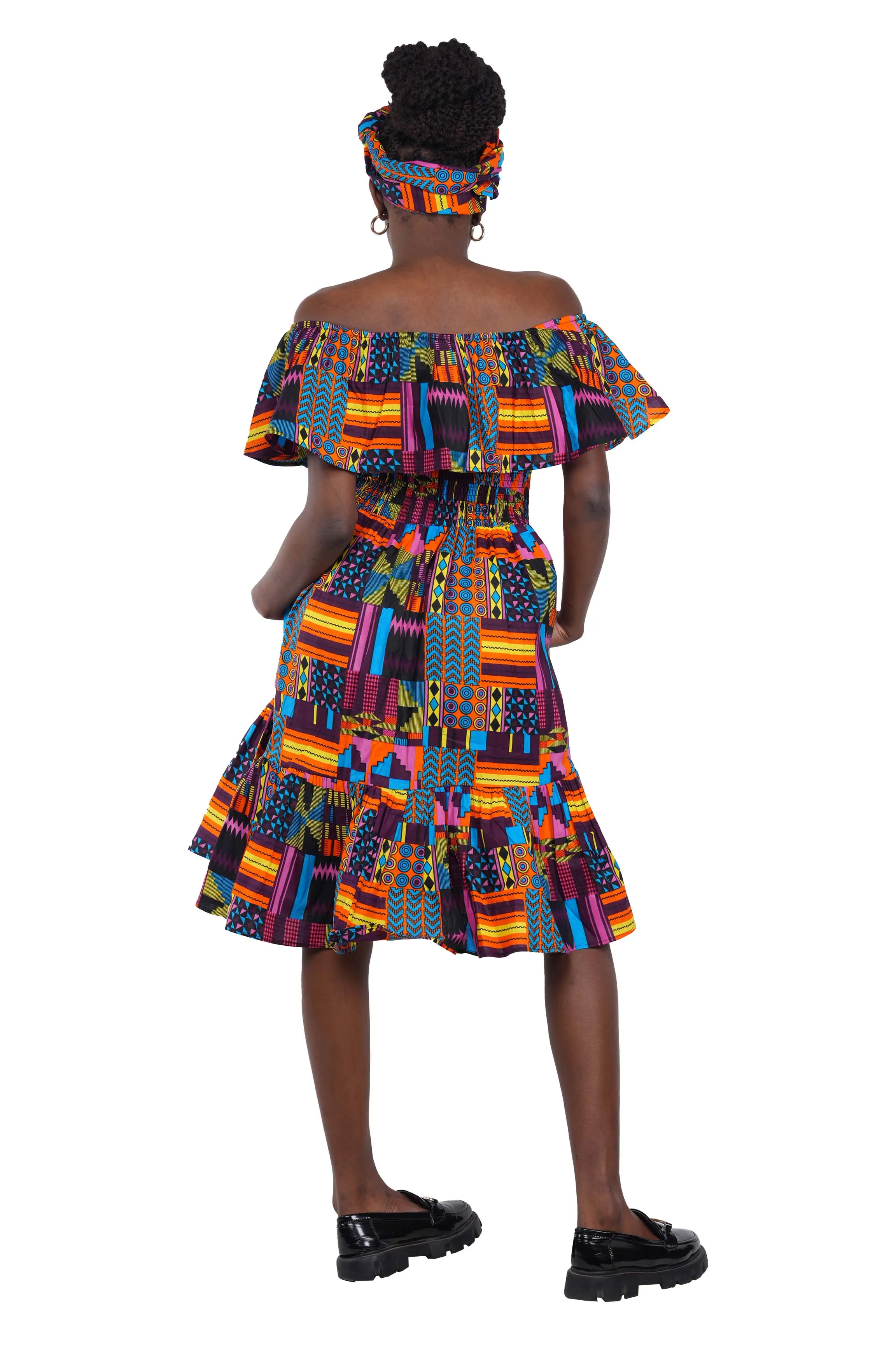 Ankara Printed Fit and Flare Dress