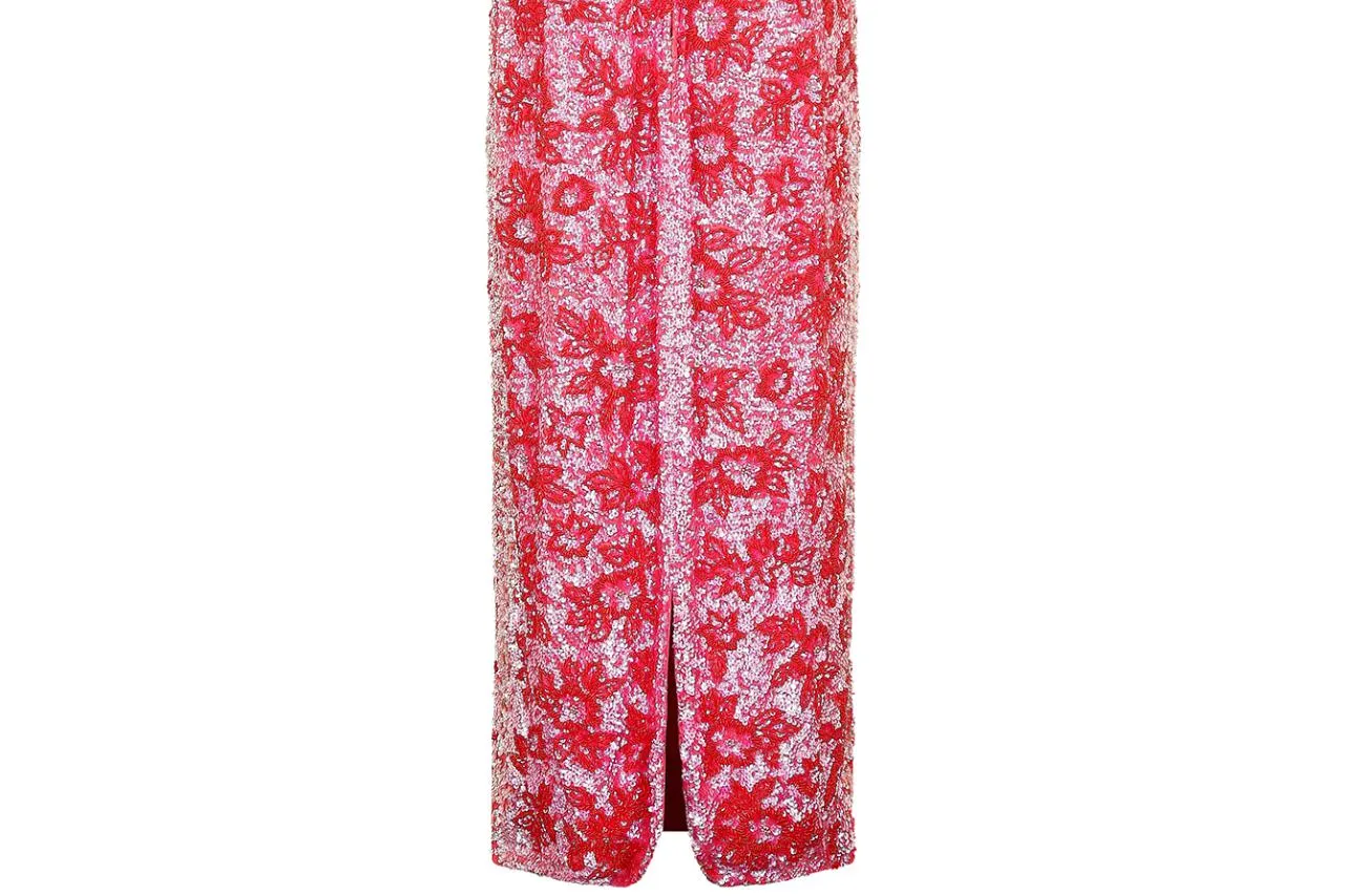 ARCHIVE - 1960s Bruce Arnold Red Sequin and Beaded Gown