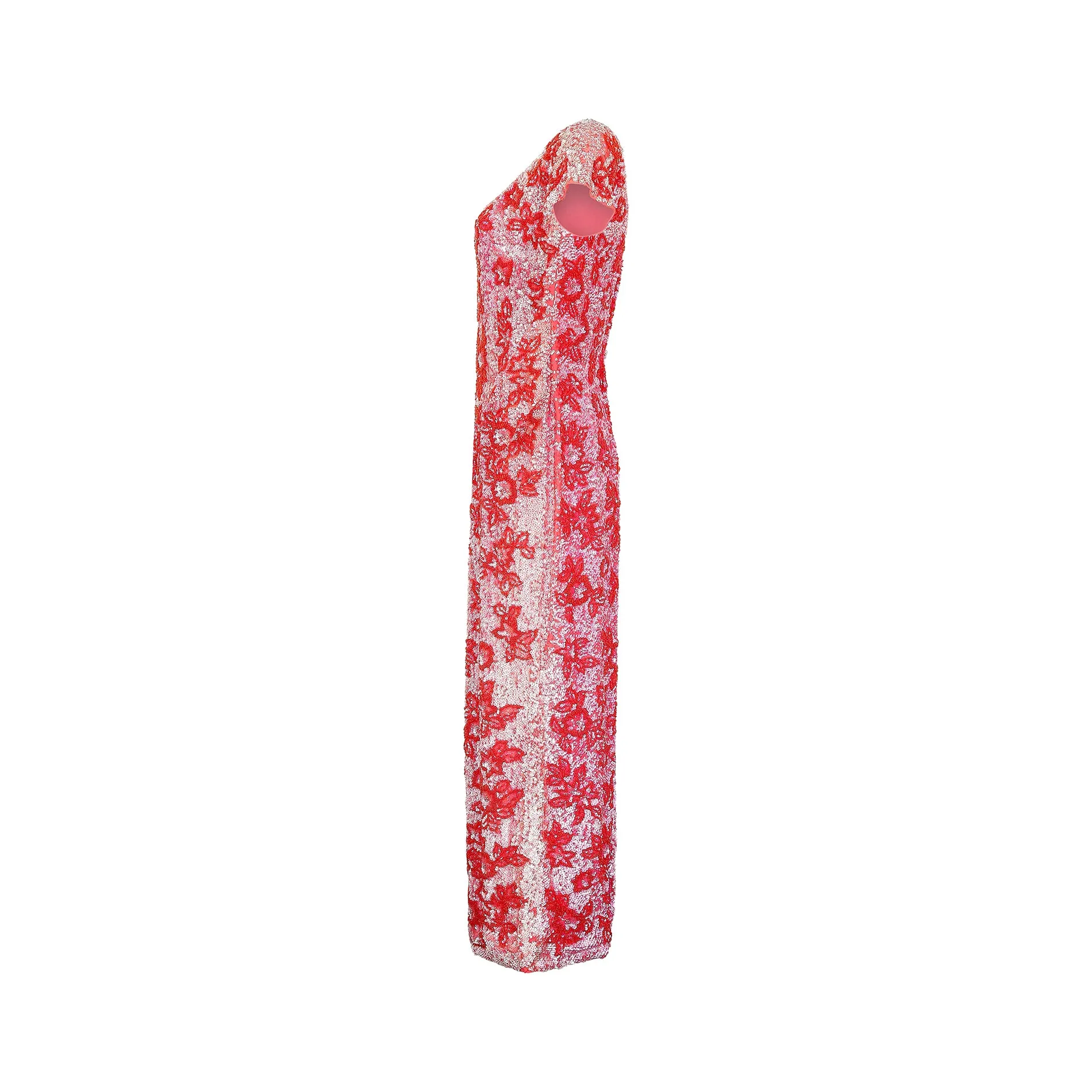 ARCHIVE - 1960s Bruce Arnold Red Sequin and Beaded Gown