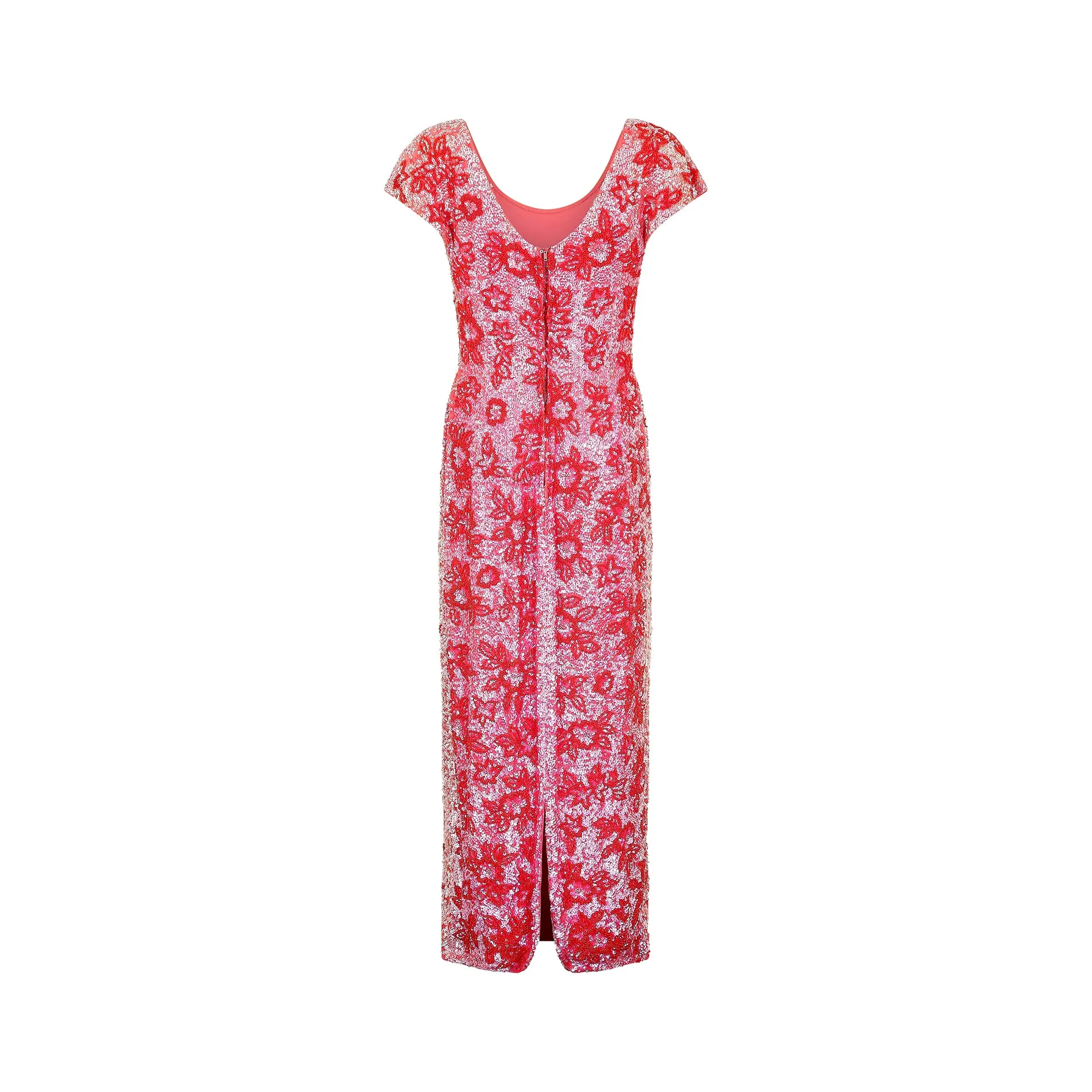 ARCHIVE - 1960s Bruce Arnold Red Sequin and Beaded Gown