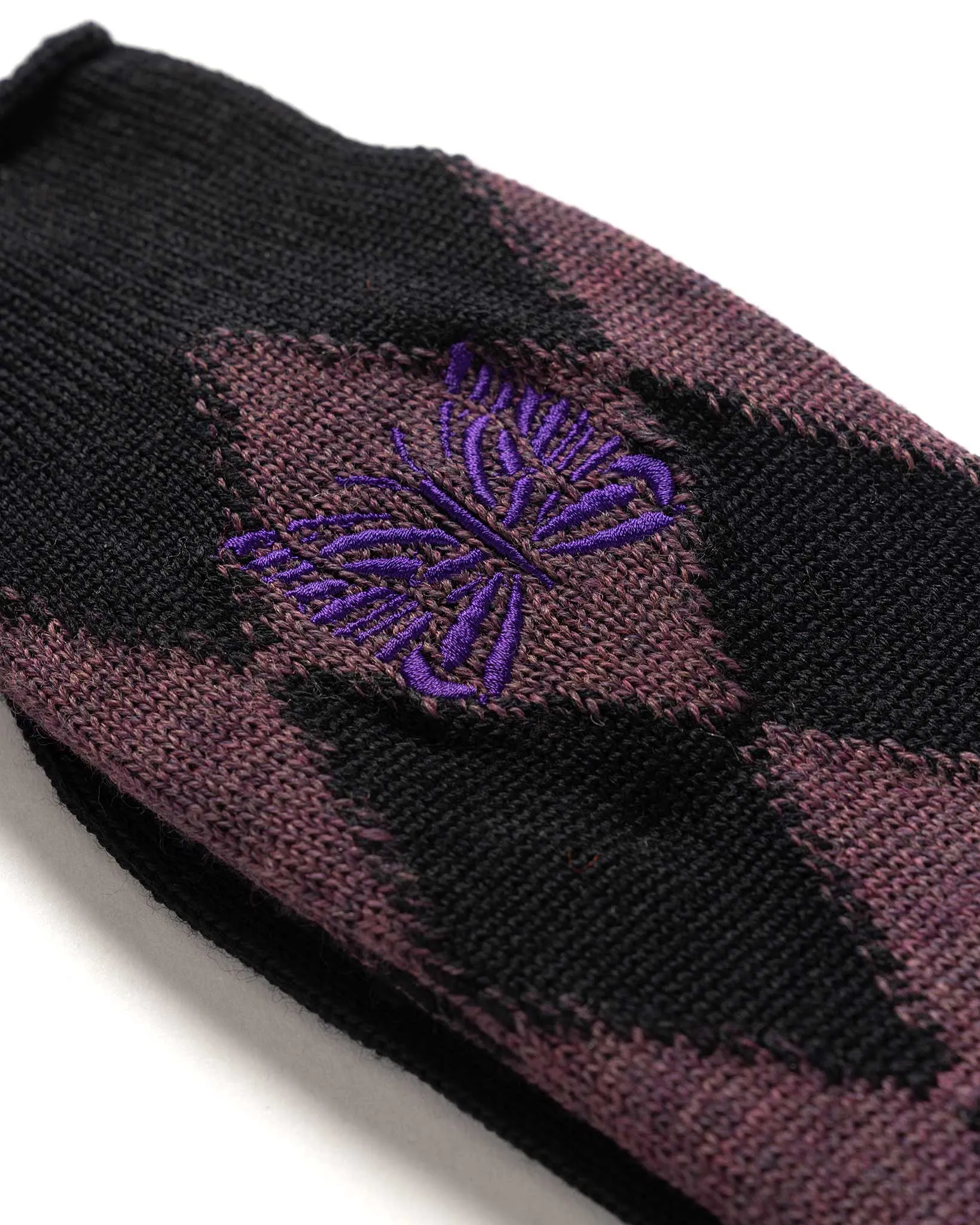 Argyle Jacquard Socks - Merino Wool Plum