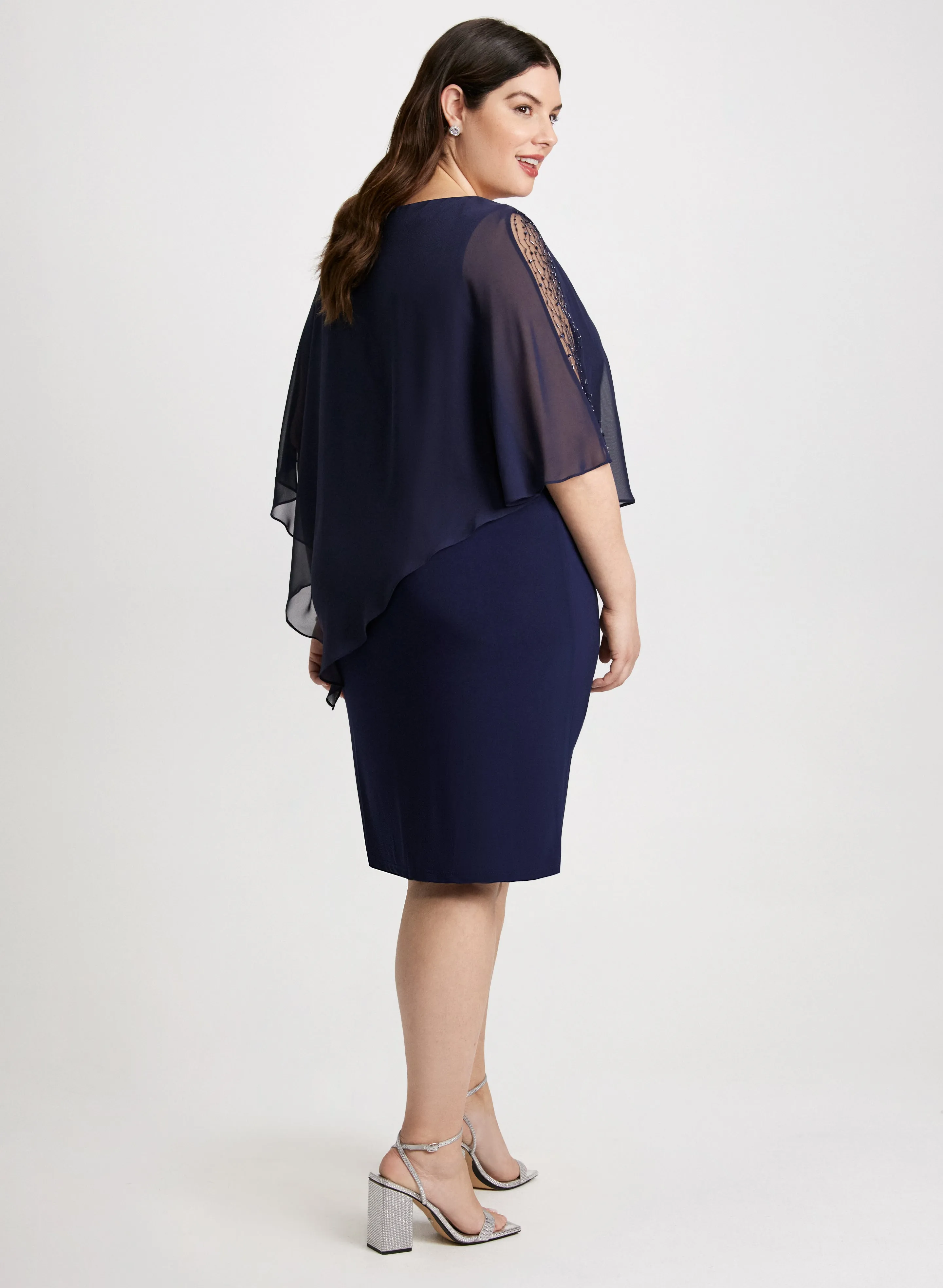 Asymmetric Poncho Evening Dress