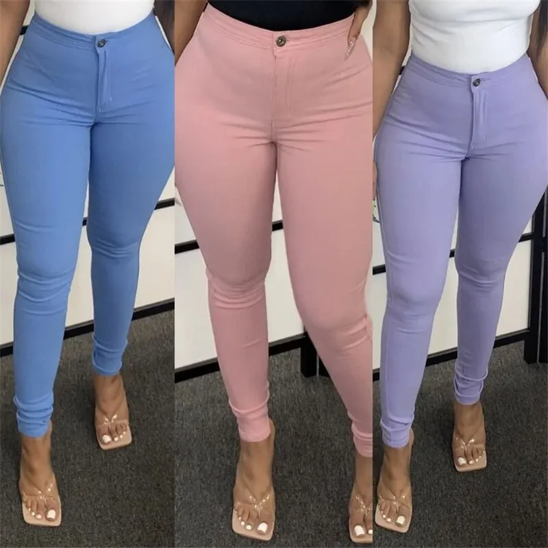 Autumn Pants Women Skinny Pencil Pant Candy Color Leggings Push Up