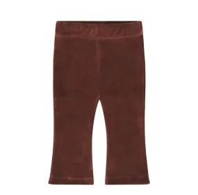 Baby/Toddler Girls Flared Brown Velour Pants: Size 12-24M