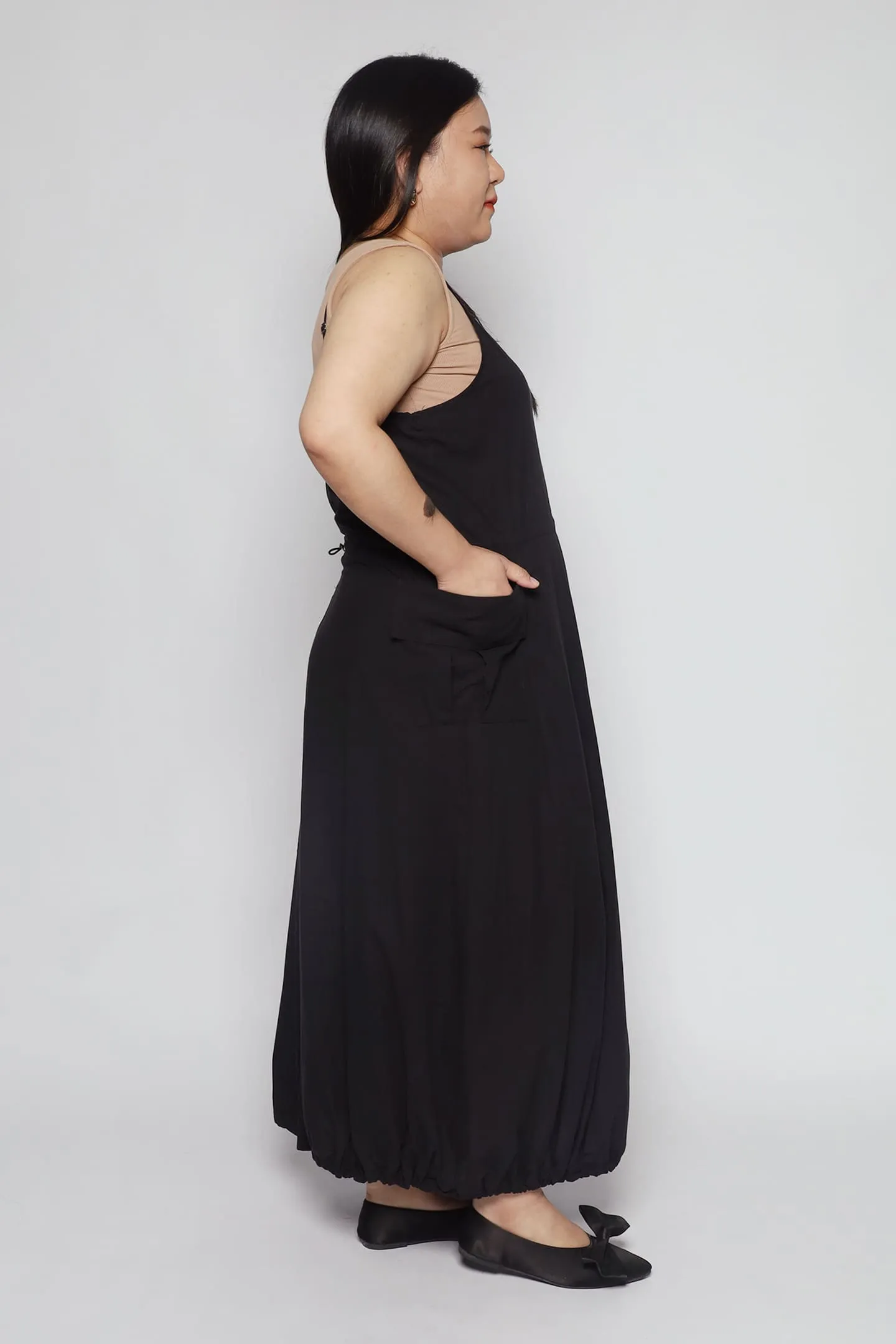 Bailey Pinafore Dress in Black