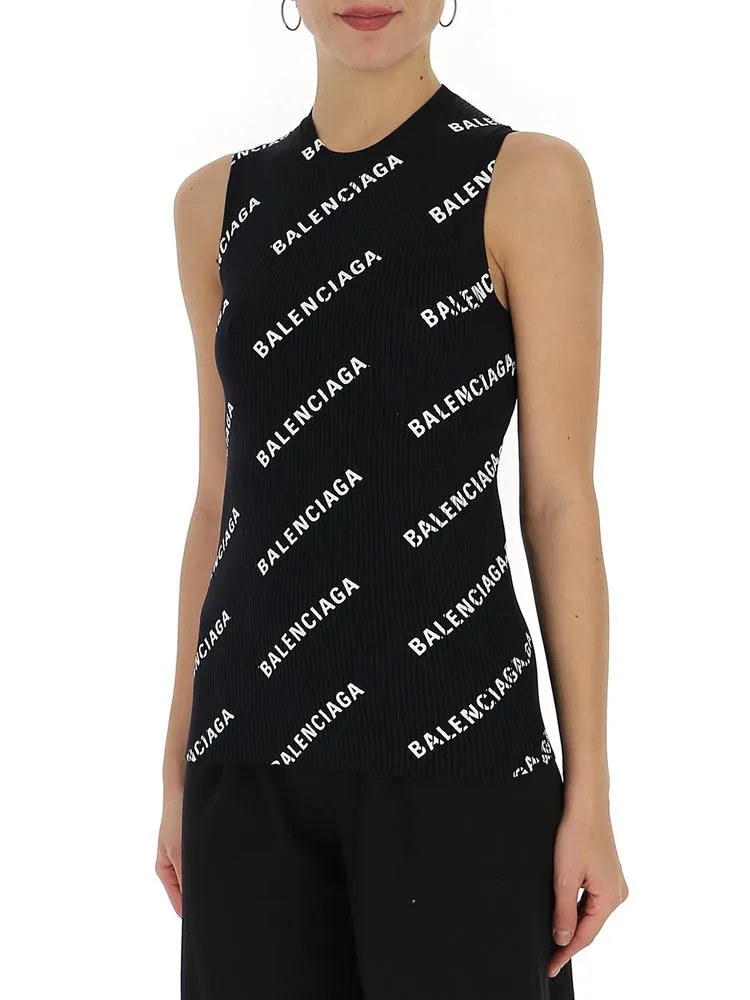 Balenciaga Logo Knit Top