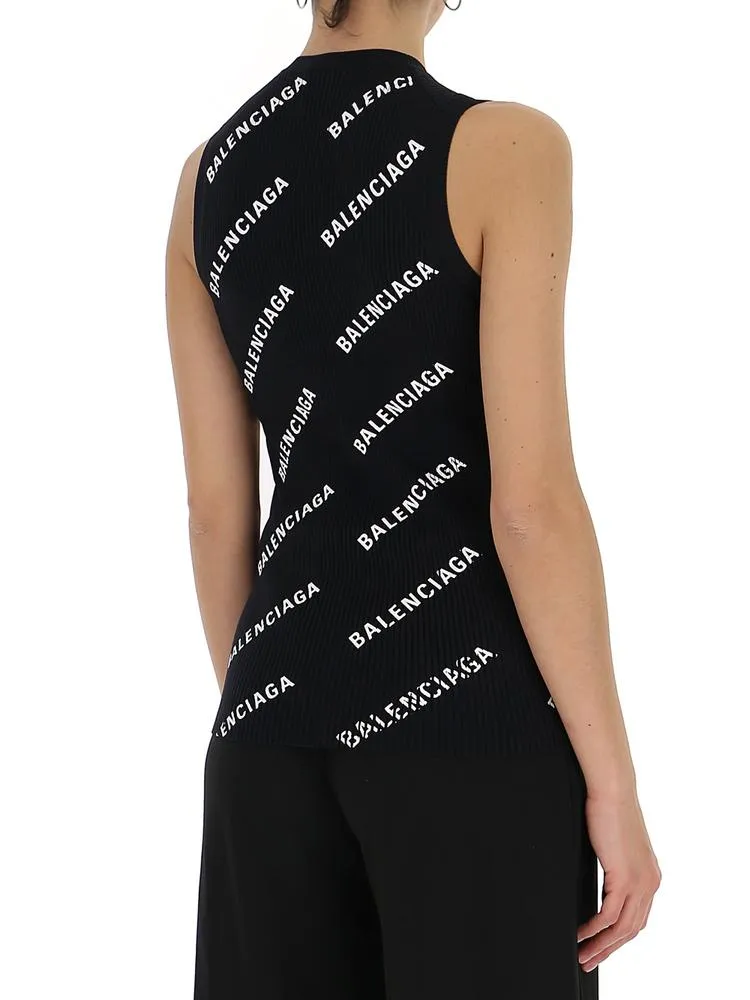 Balenciaga Logo Knit Top