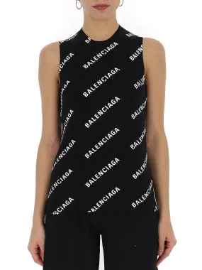 Balenciaga Logo Knit Top