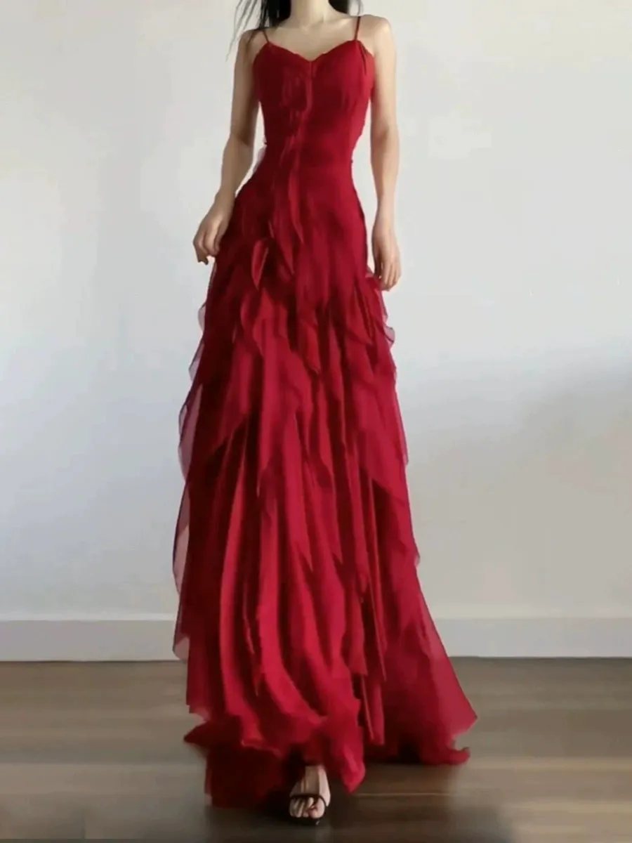 Beautiful and popular French fairy ruffle dress birthday dress     S5758