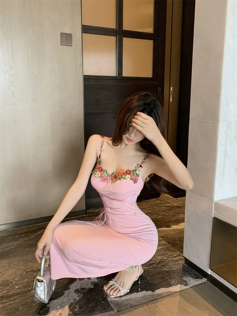 beautiful pink dress birthday dress long mermaid party dress      S5880