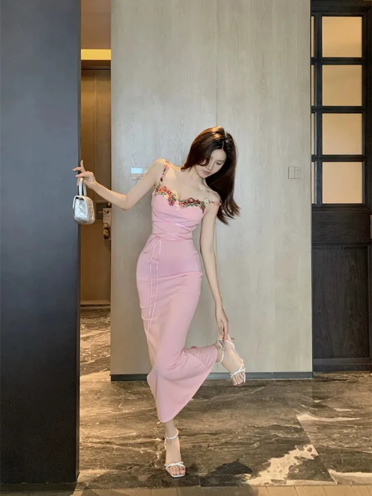 beautiful pink dress birthday dress long mermaid party dress      S5880