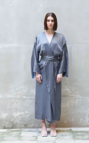 BEMBERG KIMONO WRAP DRESS