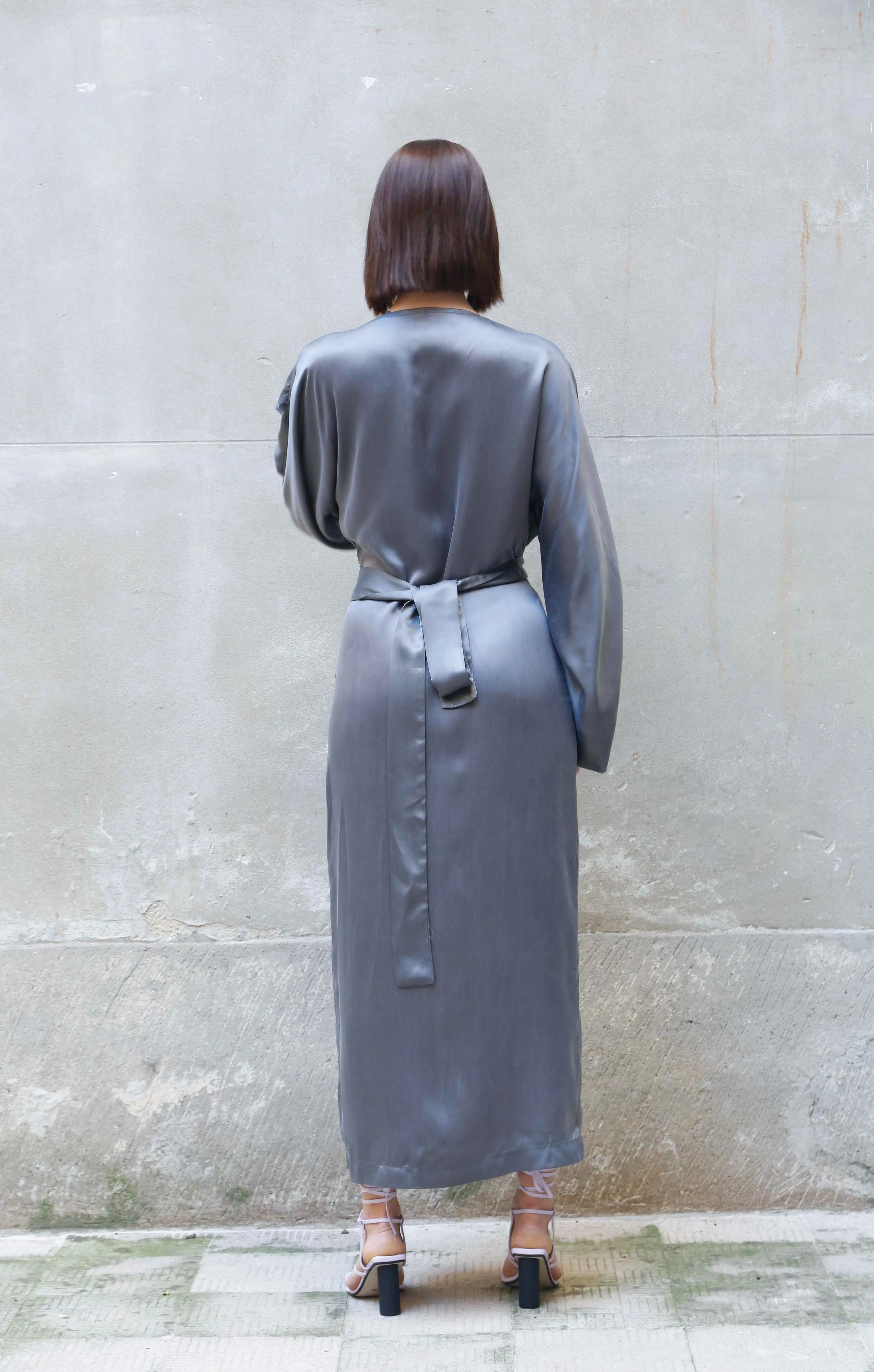 BEMBERG KIMONO WRAP DRESS