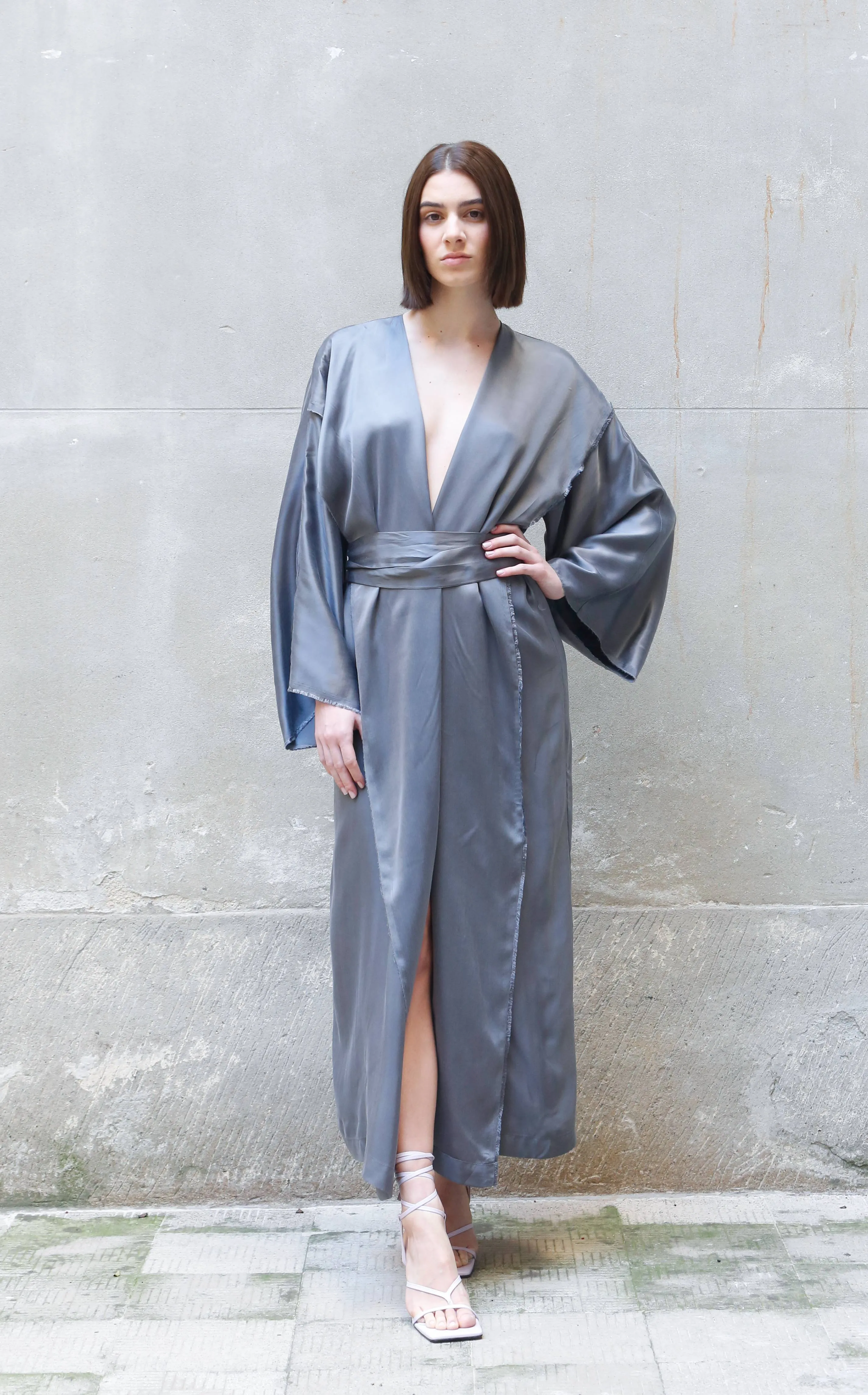 BEMBERG KIMONO WRAP DRESS