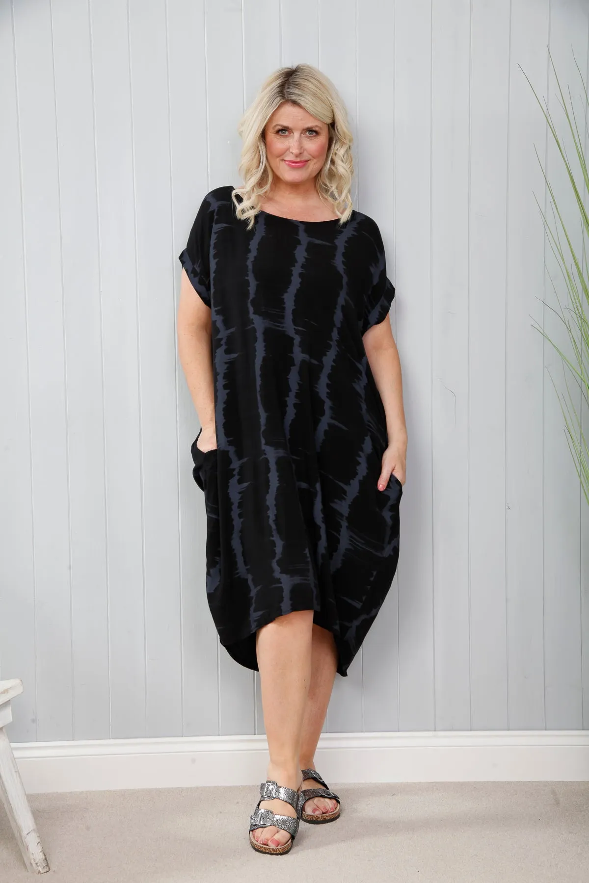 Black Chrissy Tie Dye Dress