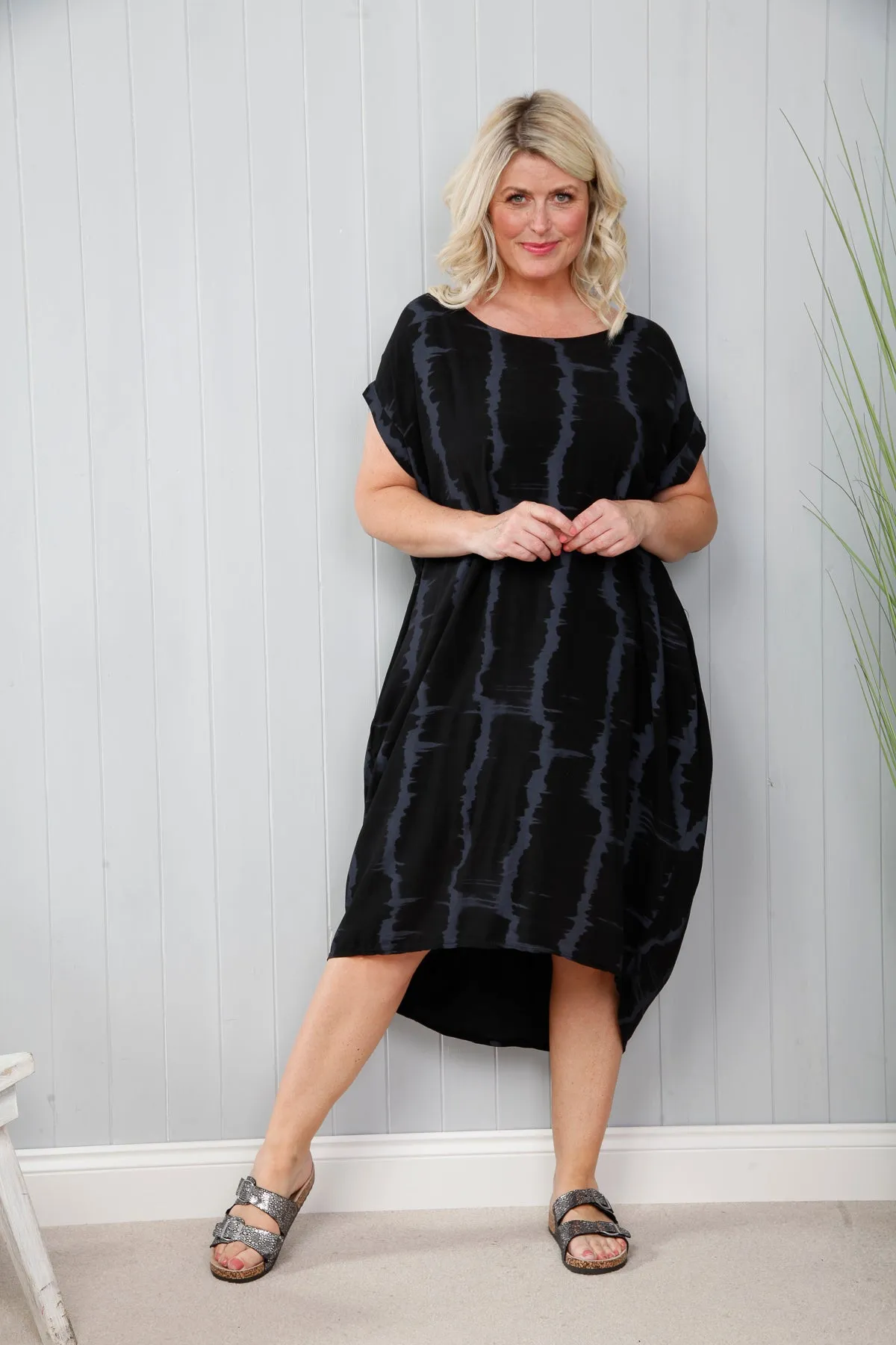 Black Chrissy Tie Dye Dress