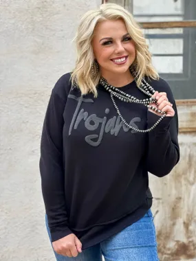 Black Sweatshirt with Black Puff Ink - Customizable