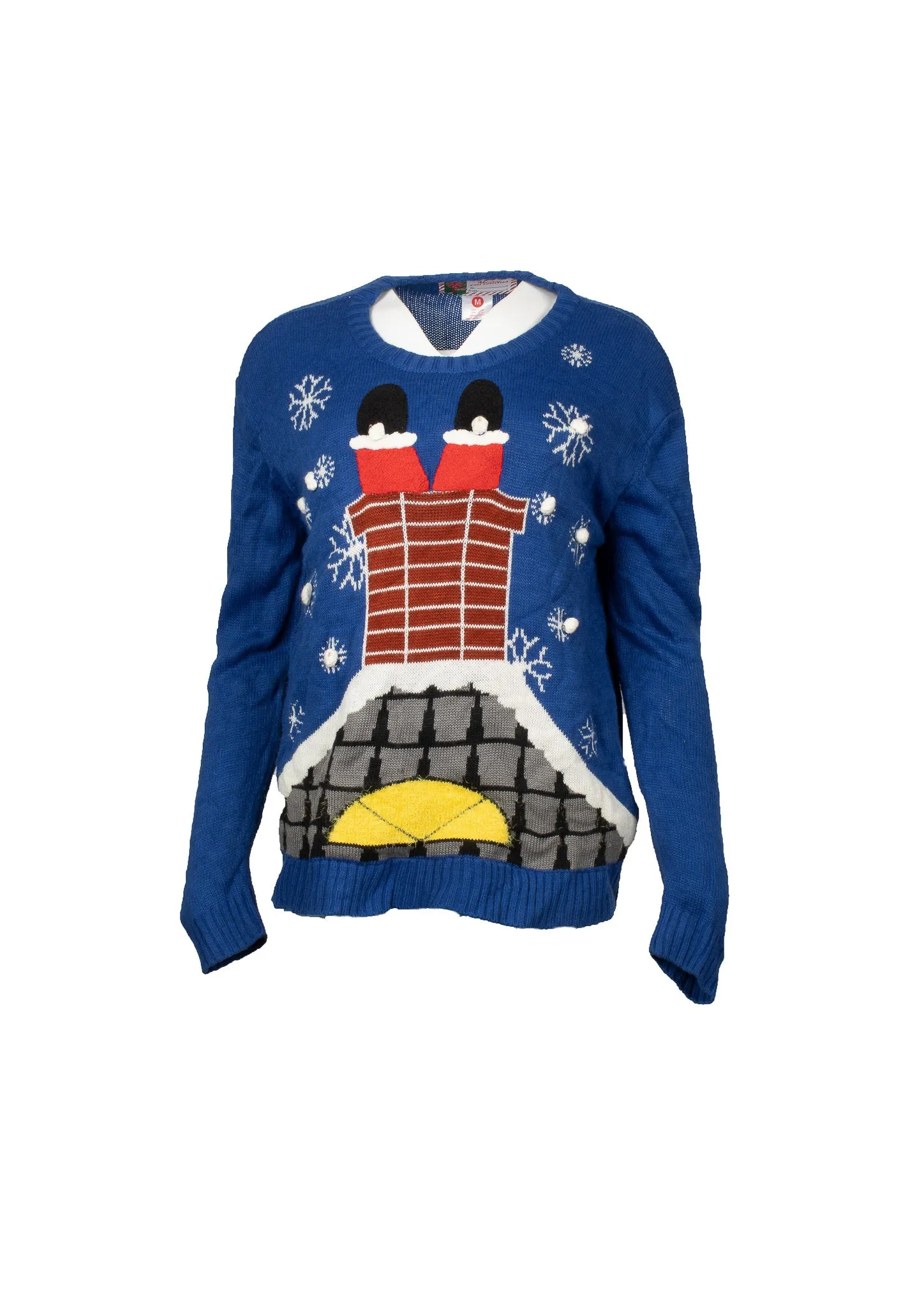 Blue Christmas Santa knitted long jumper