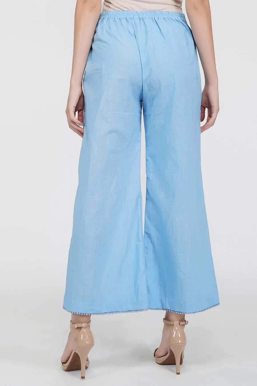 Blue Flared Kurta & Pants Set