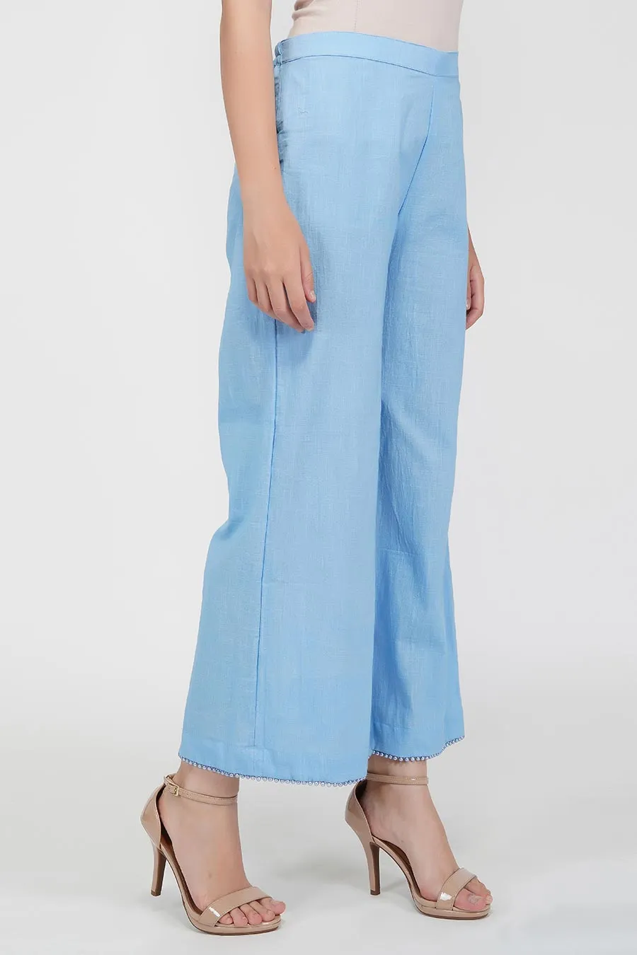 Blue Flared Kurta & Pants Set