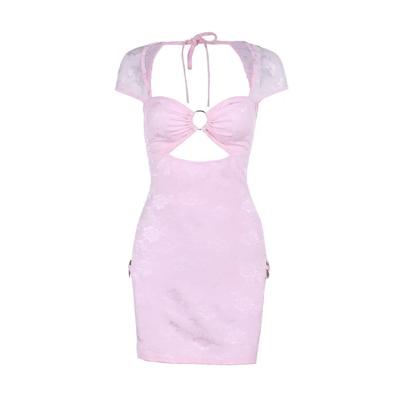 Brandi Lace Hollow Out Skinny Sexy Mini Dress