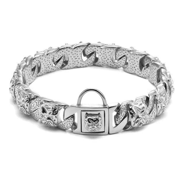 Bully Collar Gold Chain Leash