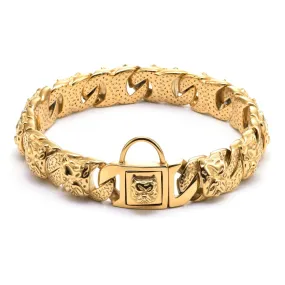 Bully Collar Gold Chain Leash
