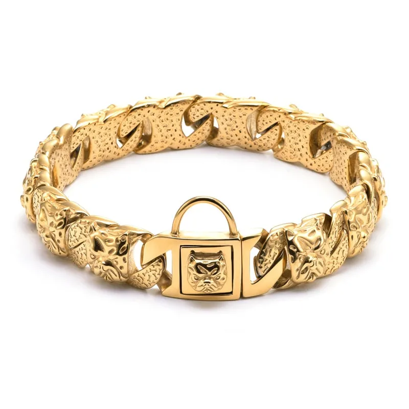 Bully Collar Gold Chain Leash