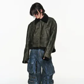 Camouflage Fur Collar Bomber Jacket