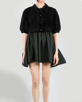 CASHMERE SHORT SLEEVES CROP CARDIGAN