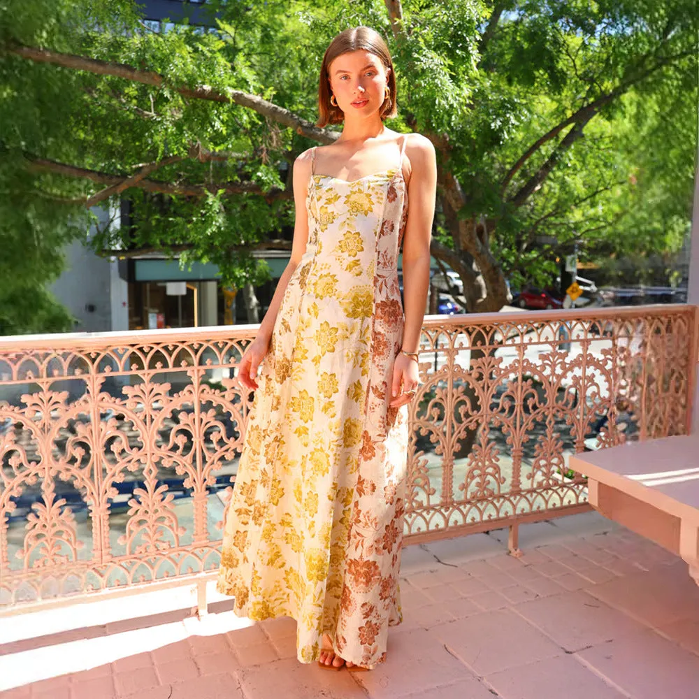 Casual Printed Backless Spaghetti Straps Dress