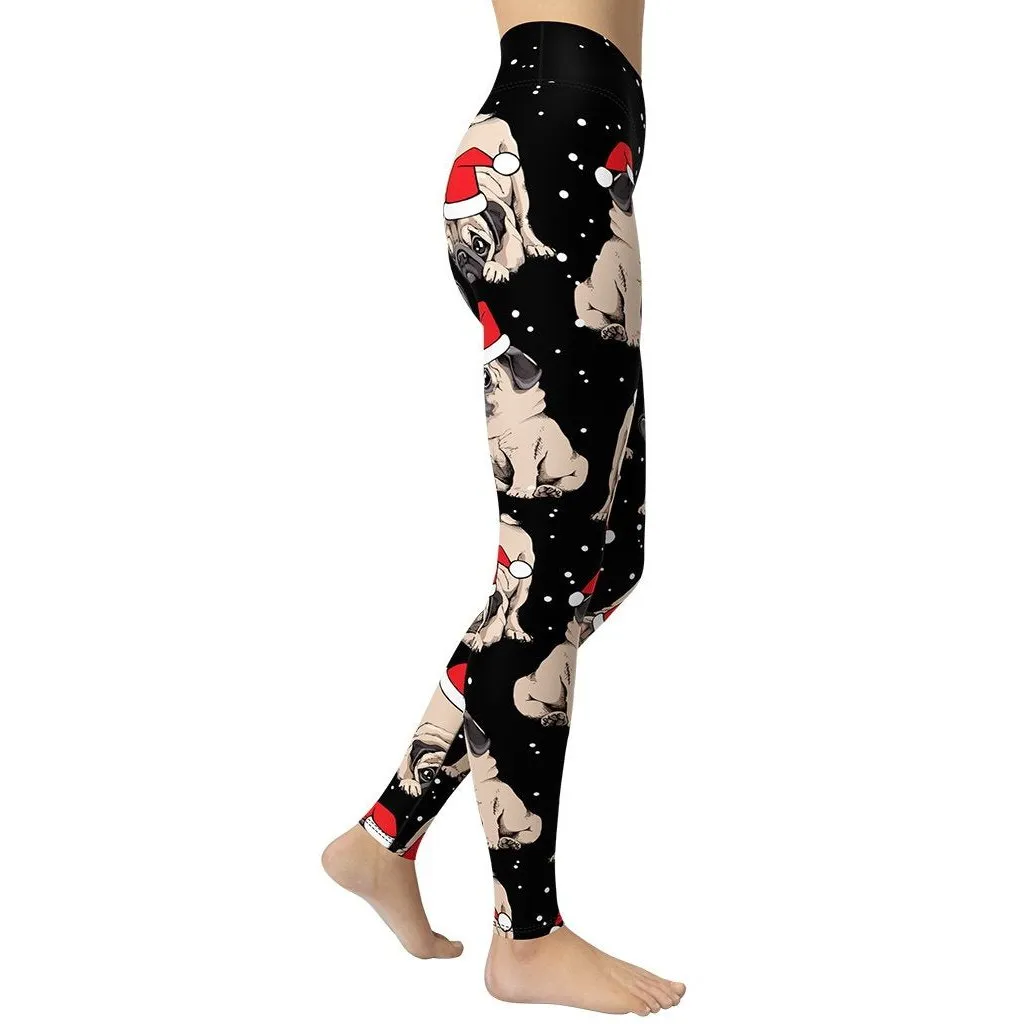 Christmas Pugs Yoga Leggings