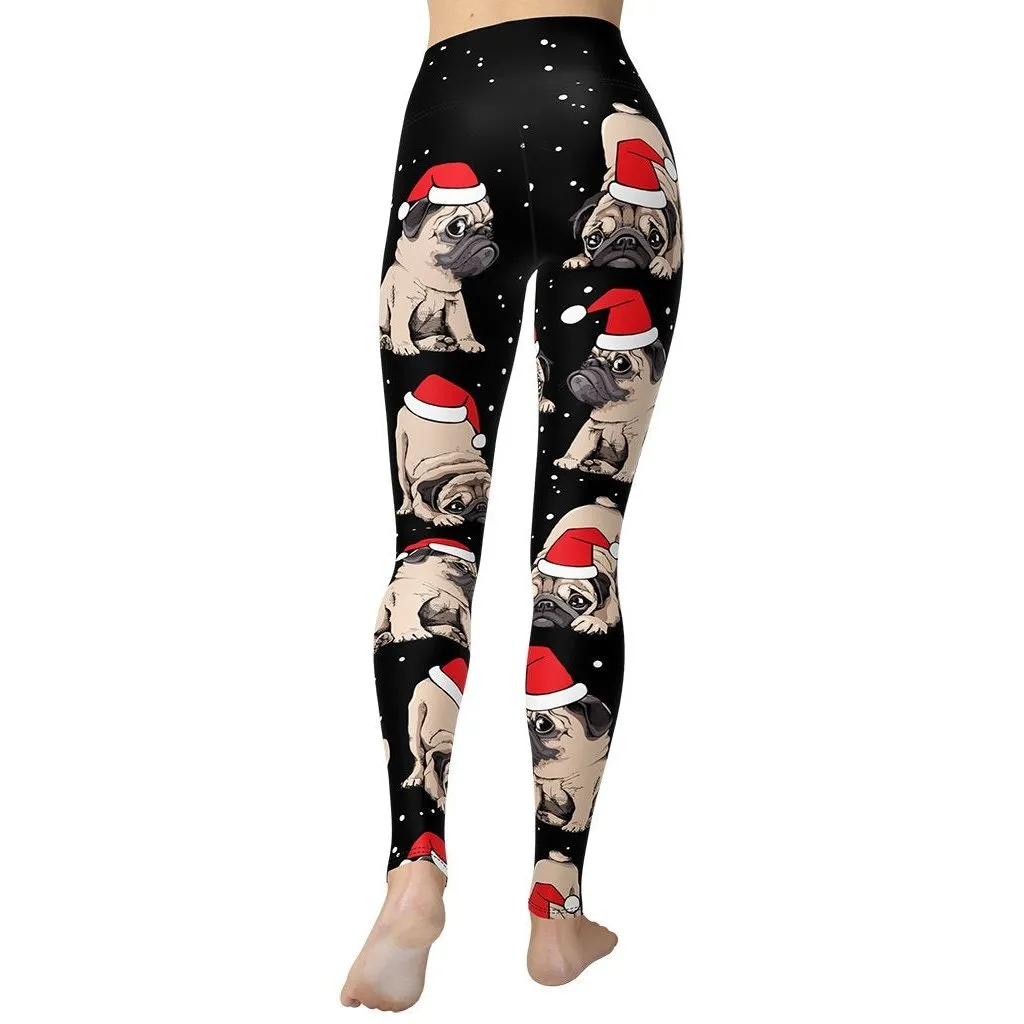Christmas Pugs Yoga Leggings