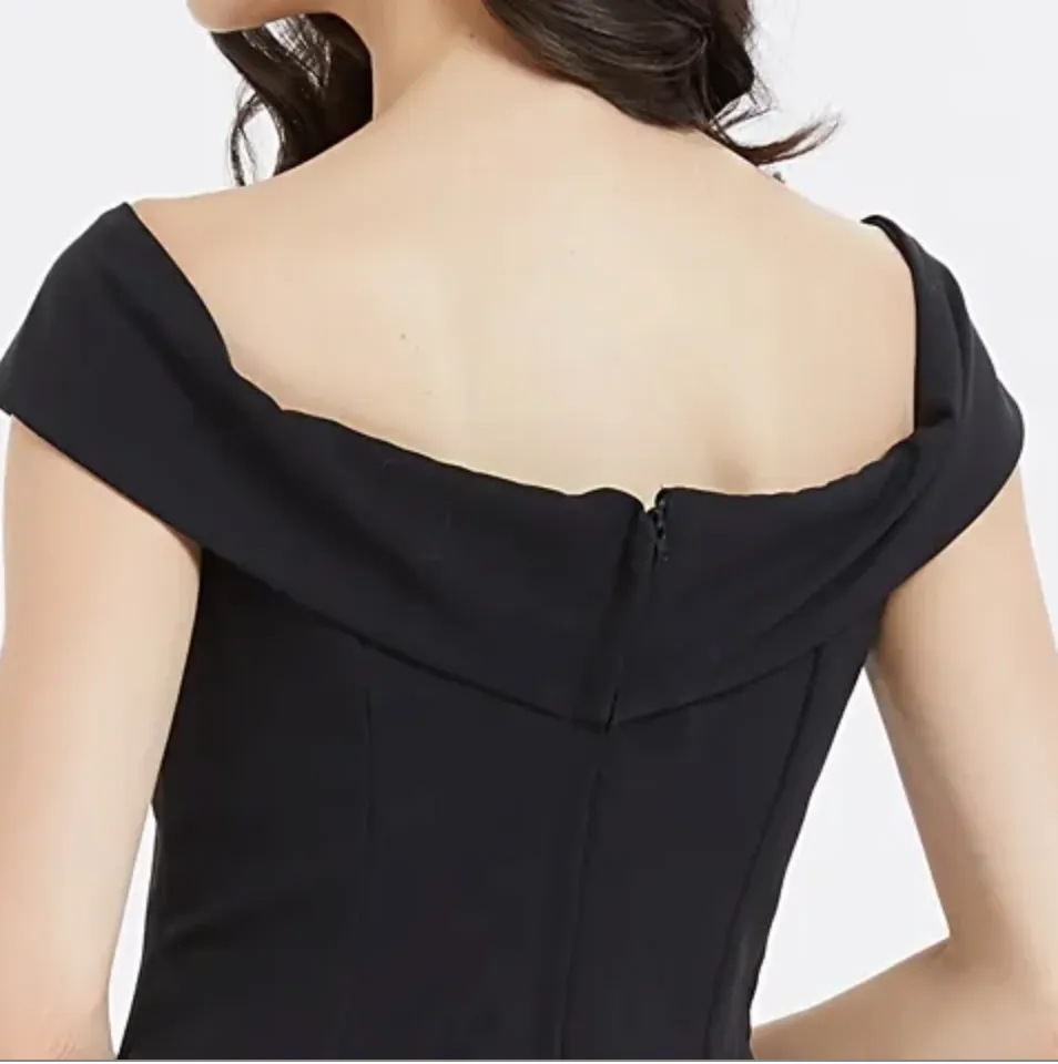 Classic Off The Shoulder Split Long Bridesmaid Dress