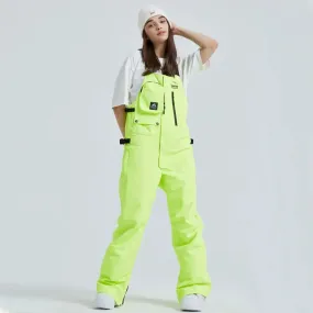 Classical Couple Style Snow Bibs Pants with Pockets