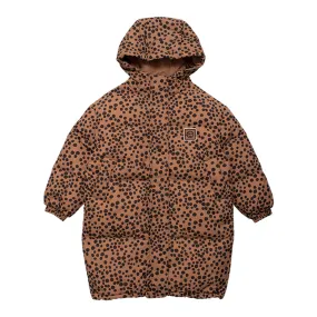 Coat Long Down Animaux Tan Black