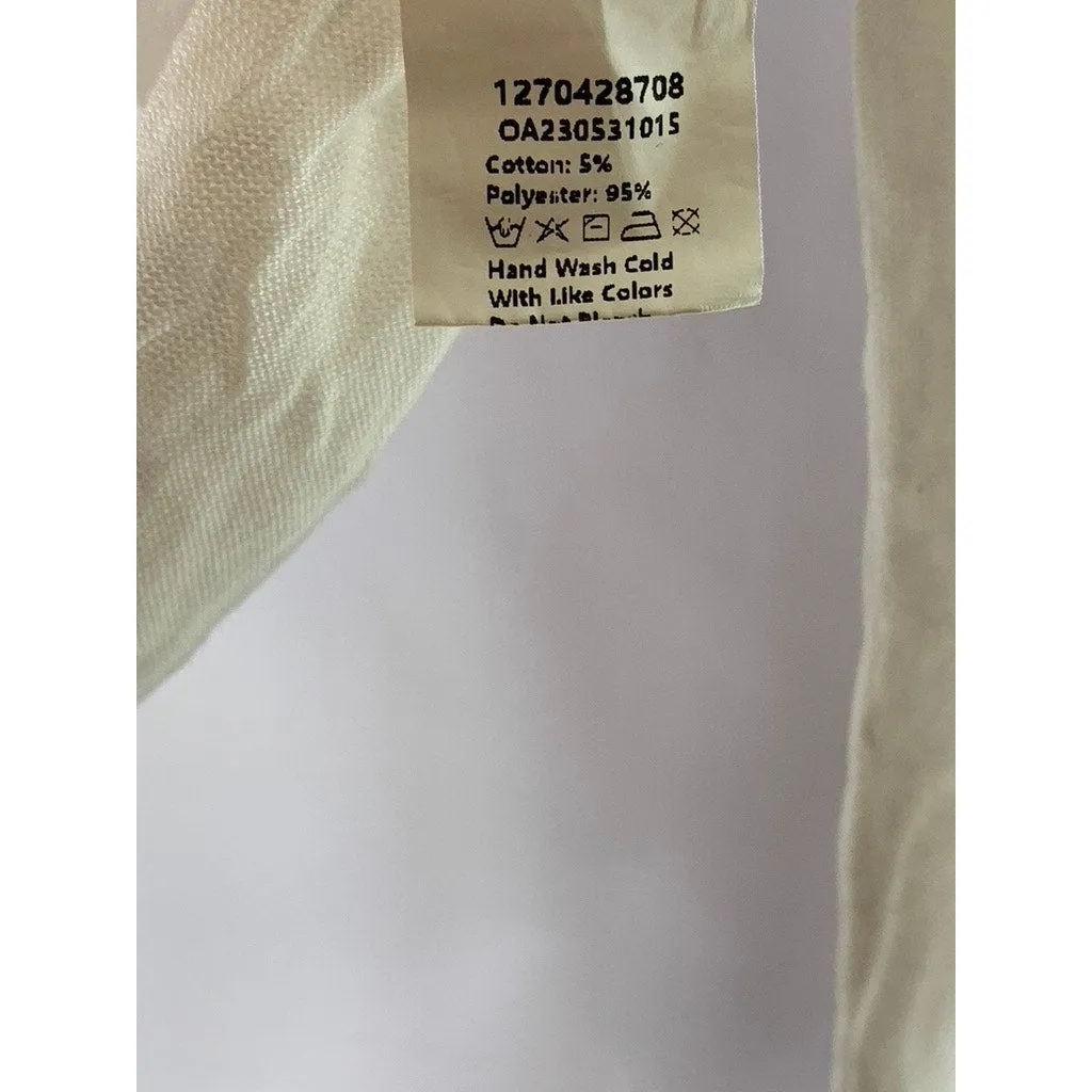 COMMENSE Women's Cream Twist Front Cover-Up Long Sleeve Knit Crop Top SZ XS